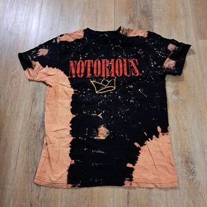 Imperious 'Notorious' Tie Dye T-shirt Rhinestones Black Tan Men's Size Small